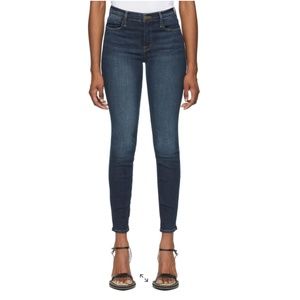 Frame Le High Skinny Size 30 with Double Raw Edge and Bleach Detailing